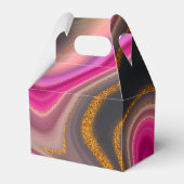 ピンクとブラックの抽象芸術と金ゴールド渦巻き フェイバーボックス (裏面サイド)