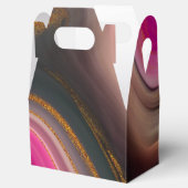 ピンクとブラックの抽象芸術と金ゴールド渦巻き フェイバーボックス (オープン)