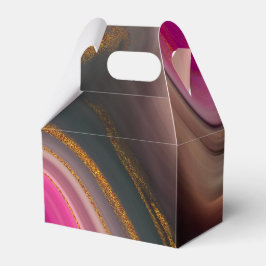 ピンクとブラックの抽象芸術と金ゴールド渦巻き フェイバーボックス