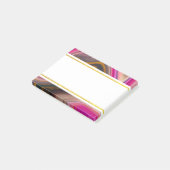 ピンクとブラックの抽象芸術と金ゴールド渦巻き ポストイット (アングル)