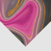 ピンクとブラックの抽象芸術と金ゴールド渦巻き 薄葉紙 (詳細)