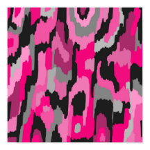 ピンクとブラックの抽象芸術プリント