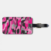 ピンクとブラックの抽象芸術プリント ラゲッジタグ (裏面横)