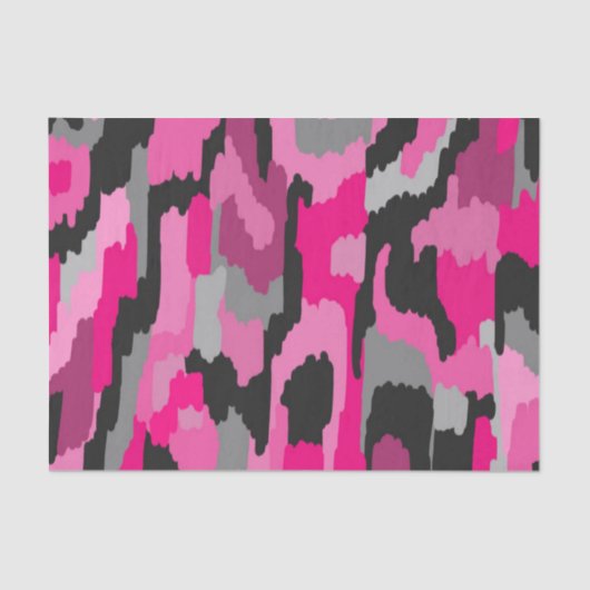 ピンクとブラックの抽象芸術プリント 薄葉紙 (正面)