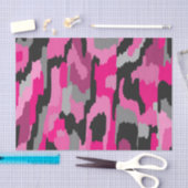 ピンクとブラックの抽象芸術プリント 薄葉紙 (クラフト)