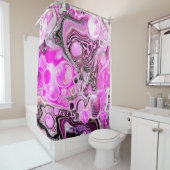 ピンクとブラックの抽象芸術流体アート シャワーカーテン (インサイチュ)