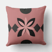 ピンクとブラックの抽象芸術 クッション (裏面)