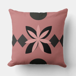 ピンクとブラックの抽象芸術 クッション