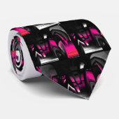 ピンクとブラックの抽象芸術 ネクタイ (ロール)