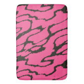 ピンクとブラックの抽象芸術 バスマット (正面縦)