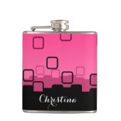 ピンクとブラックの抽象芸術 フラスク (正面)