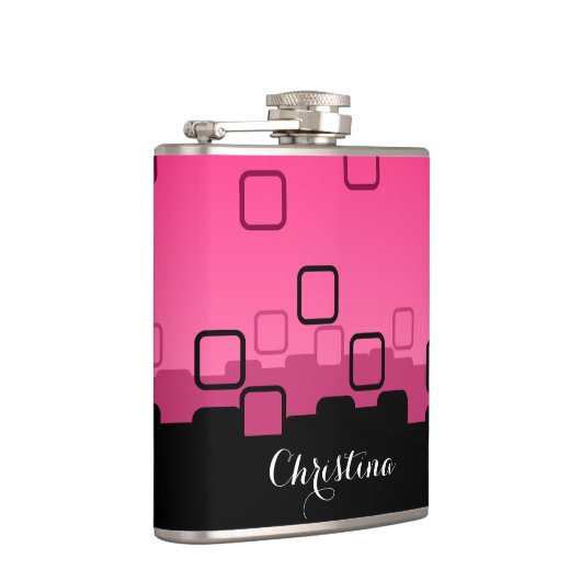 ピンクとブラックの抽象芸術 フラスク (右)