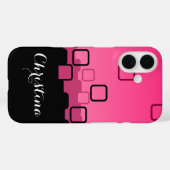 ピンクとブラックの抽象芸術 Case-Mate iPhoneケース (裏面 (横))