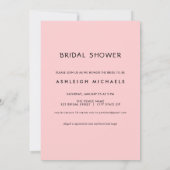 ピンクとブラックの水玉模様、ボウブライダルシャワー付き 招待状 (裏面)