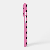 ピンクとブラックの水玉模様 iPhoneケース (左側面)