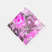 ピンクとブラックの流体アートの注絵画ぐエフェクト スタンダードランチョンナプキン (角)