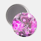 ピンクとブラックの流体アートの注絵画ぐエフェクト マグネット (正面/裏面)