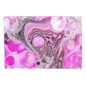 ピンクとブラックの流体アートの注絵画ぐエフェクト 枕カバー (正面)