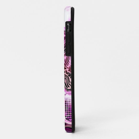 ピンクとブラックの流体アートの注絵画ぐエフェクト Case-Mate iPhoneケース (裏面/左)