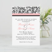 ピンクとブラックの結婚式招待状 招待状 (スタンド正面)