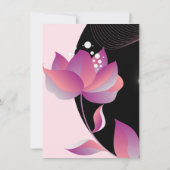 ピンクとブラックの結婚式招待状 招待状 (裏面)