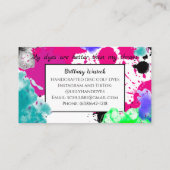 ピンクとブラックの絵を描ビジネス 名刺 (裏面)