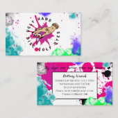 ピンクとブラックの絵を描ビジネス 名刺 (正面/裏面)