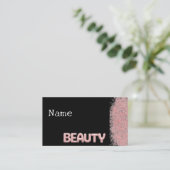 ピンクとブラックの美しい 名刺 (スタンド正面)