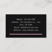 ピンクとブラックの美しい 名刺 (裏面)