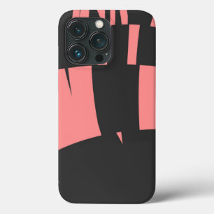 ピンクとブラックの芸術的抽象芸術フラクタル・アート iPhone 13 PROケース