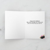 ピンクとブラックの金ゴールド20誕生日 カード (内部)