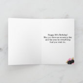 ピンクとブラックの金ゴールド30歳の誕生日 カード (内部)