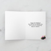 ピンクとブラックの金ゴールド60誕生日 カード (内部)