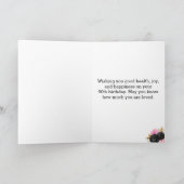 ピンクとブラックの金ゴールド90誕生日 カード (内部)