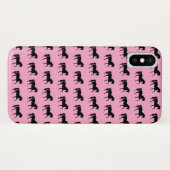 ピンクとブラックの馬スカーフ Case-Mate iPhoneケース (裏面(横))