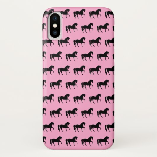 ピンクとブラックの馬スカーフ Case-Mate iPhoneケース (裏面)