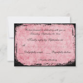 ピンクとブラックの鳥かご ラブバード 返信カード (裏面)