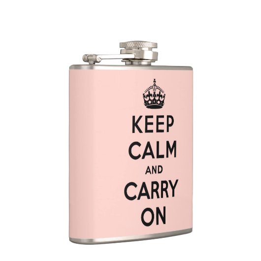 ピンクとブラックのKeep Calm And Carry On フラスク (右)