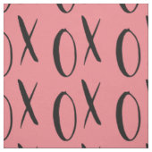 ピンクとブラックのXOXO ファブリック (見本)