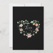 ピンクとブラックウォーターのカラーバラフローラ結婚デザイン 案内状 (裏面)