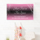 ピンクとブラックグラデーションのライトが文字を追加カスタム 横断幕 (インサイチュ)