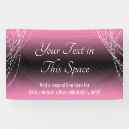 ピンクとブラックグラデーションのライトが文字を追加カスタム 横断幕