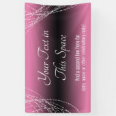 ピンクとブラックグラデーションのライトが文字を追加カスタム 横断幕 (縦)