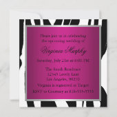 ピンクとブラックゼブラバチェロレッテ 招待状 (裏面)