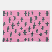 ピンクとブラックハロウィンこうもり キッチンタオル (横)