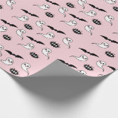 ピンクとブラックハロウィンの包み紙 ラッピングペーパー (角)