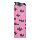 ピンクとブラックハロウィーンこうもり タンブラー (回転右)