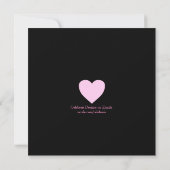 ピンクとブラックハートのバレンタインパーティー招待状 招待状 (裏面)