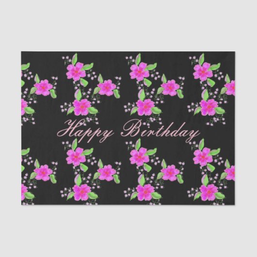 ピンクとブラックパターン（の模様が）ある 薄葉紙 (正面)