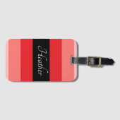 ピンクとブラックモノグラムの ラゲッジタグ (正面横)